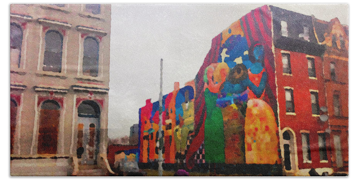 Mural Hand Towel featuring the photograph Some Color In Philly by Alice Gipson