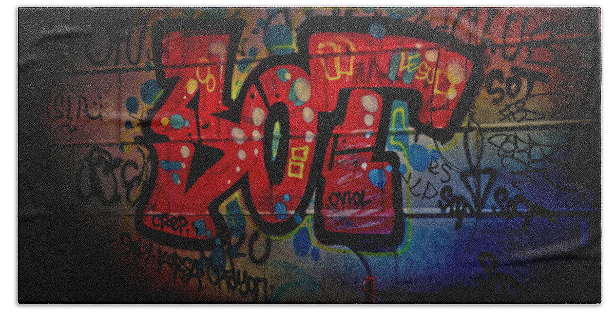 Graffiti Hand Towel featuring the photograph SOT Graffiti - Lisbon by Mary Machare