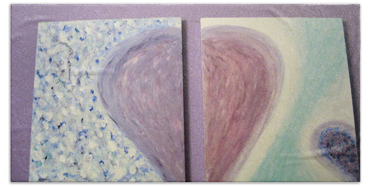 Acrylic Bath Towel featuring the painting Soul Mate Heart by Mars Besso