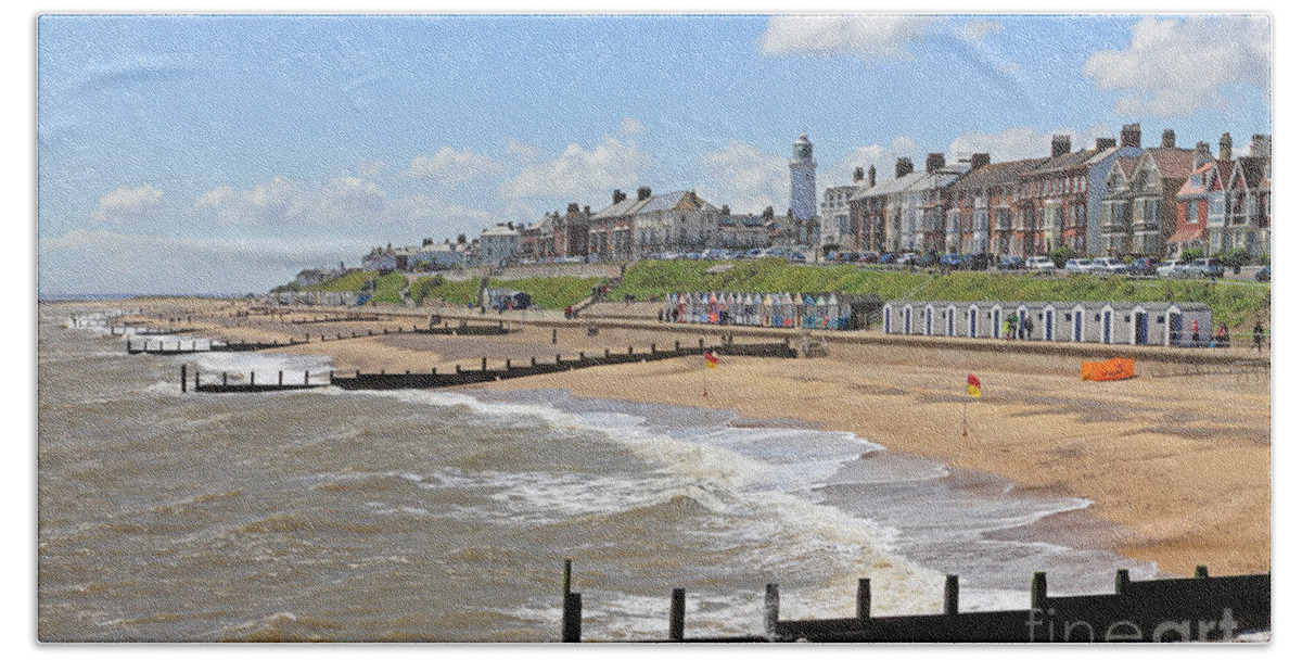  Hand Towel featuring the photograph Southwold Beach 2 by Julia Gavin
