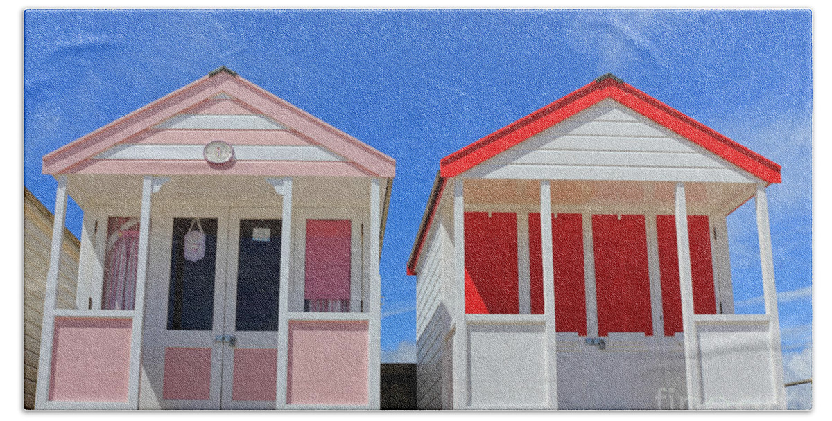 Southwold Hand Towel featuring the photograph Southwold Beach Huts by Julia Gavin