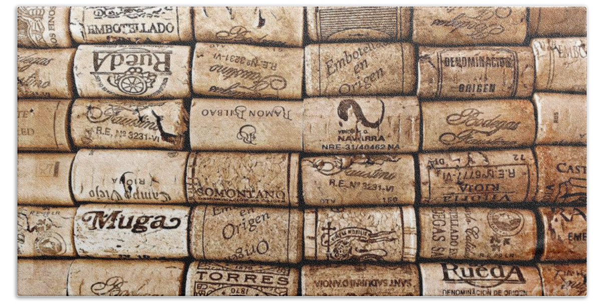 Wine Hand Towel featuring the photograph Spanish Corks by Clare Bevan