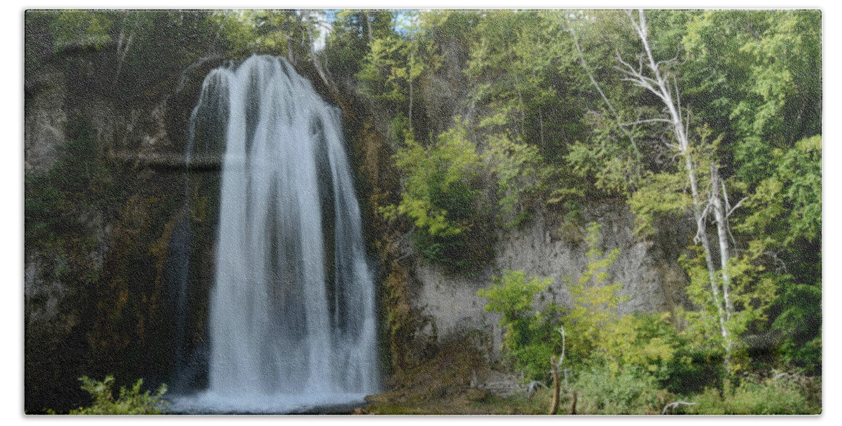 Dakota Bath Towel featuring the photograph Spearfish Falls in Early September by Greni Graph