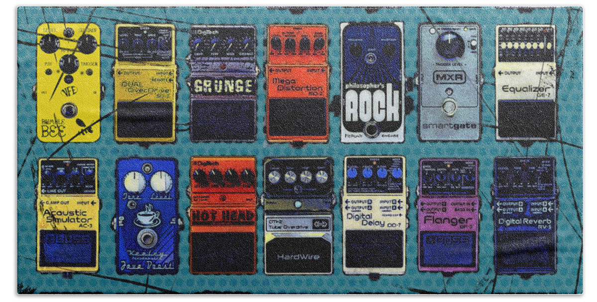Guitar Hand Towel featuring the mixed media Special Effects by Russell Pierce