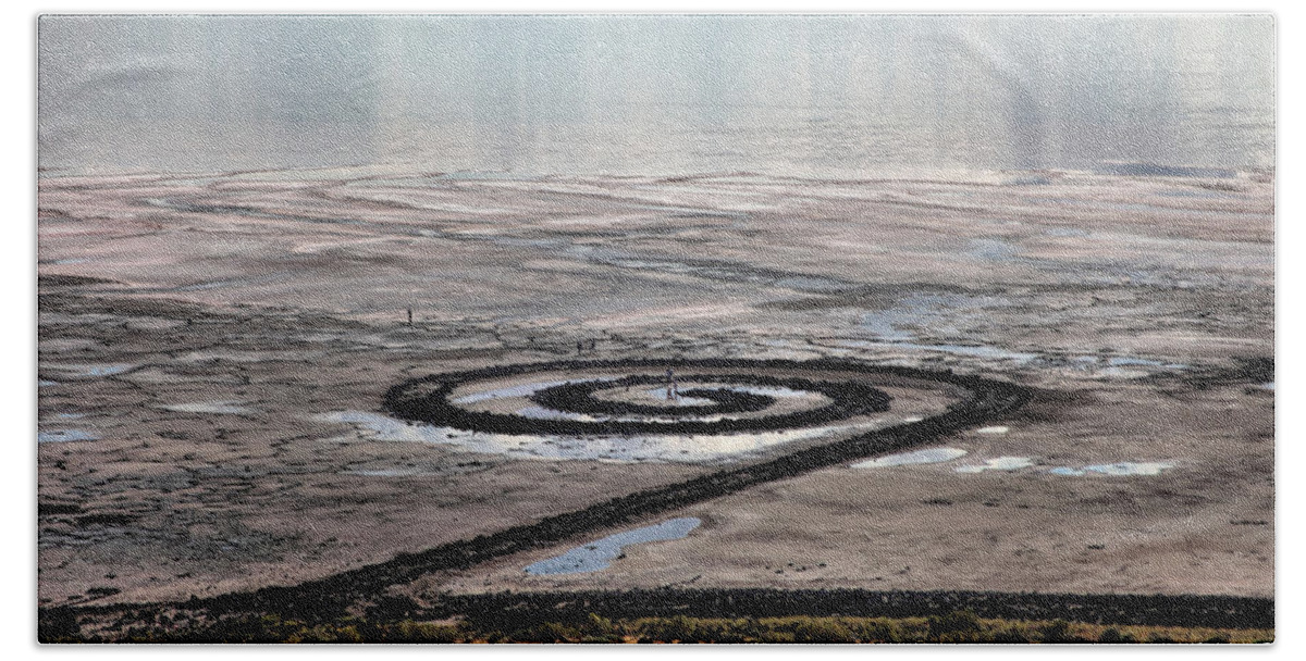 Spiral Jetty Bath Towel featuring the photograph Spiral Jetty by Ely Arsha