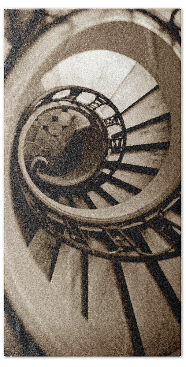 B&w Hand Towel featuring the photograph Spiral Staircase by Sebastian Musial