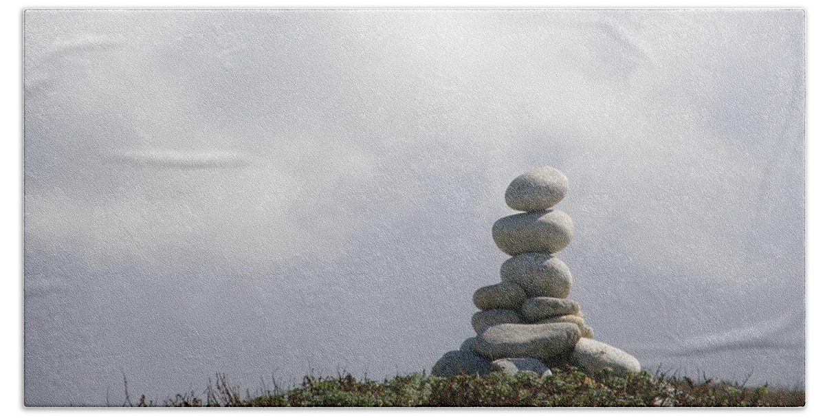 Rock Sculpture Hand Towel featuring the photograph Spiritual Rock Sculpture by Bev Conover