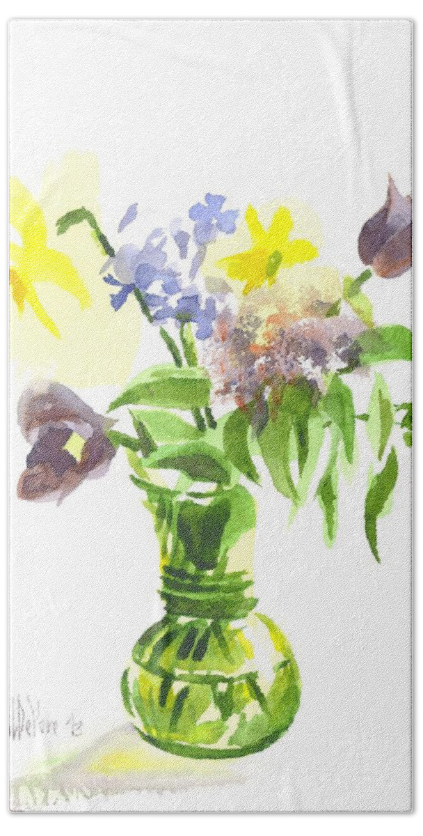 Spring Bouquet Iii Bath Towel featuring the painting Spring Bouquet III by Kip DeVore