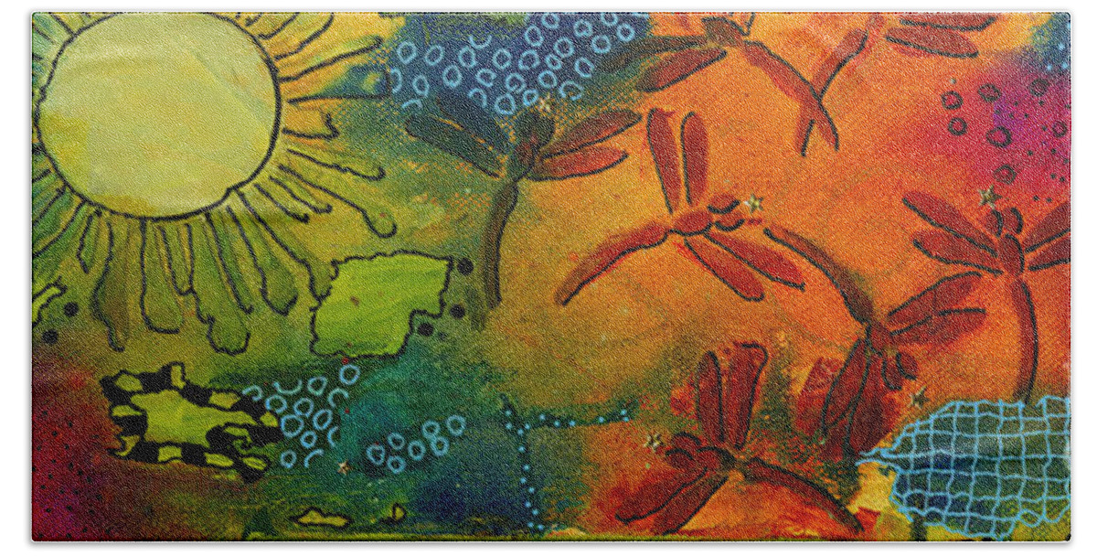 Mixed Media Bath Towel featuring the mixed media Spring in Full Effect by Angela L Walker