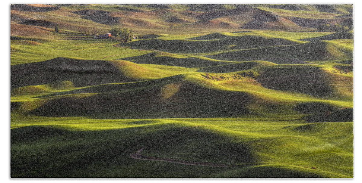 Wheat Bath Towel featuring the photograph Spring on the Palouse by Mark Kiver