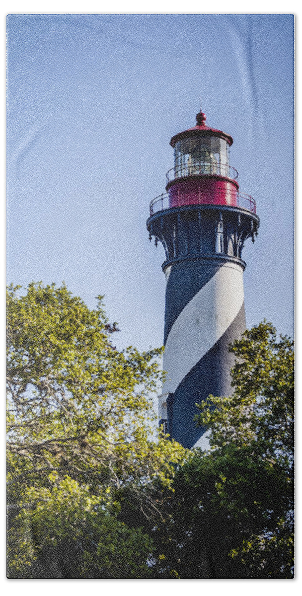Lighthouse Hand Towel featuring the photograph St. Augustine Lighthouse by Carolyn Marshall