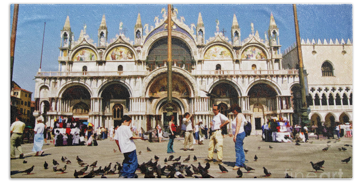 St. Mark's Basilica Hand Towel featuring the photograph St. Mark's Basilica by Allen Beatty