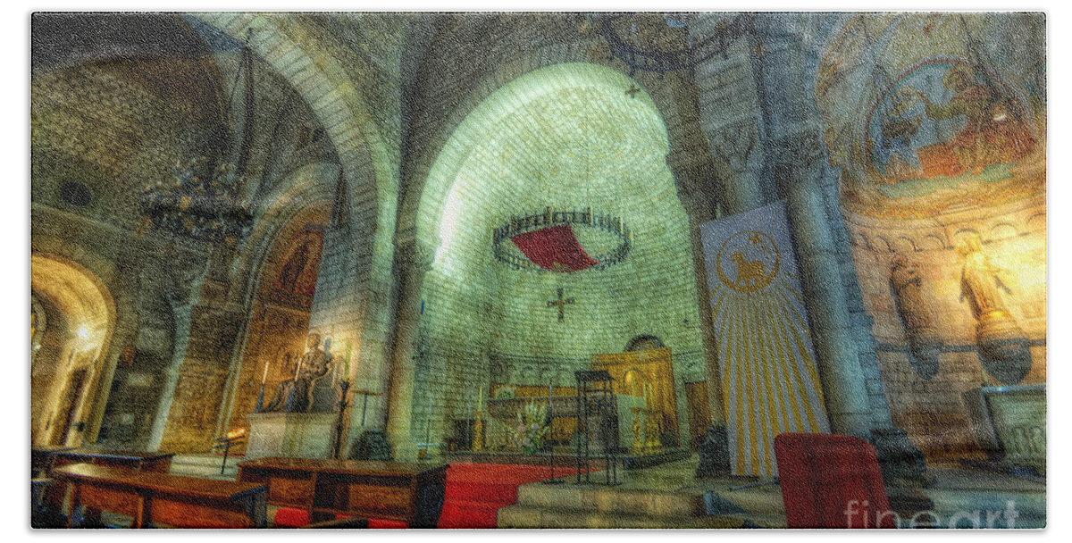 St Pere De Puelles Church Hand Towel featuring the photograph St Pere de Puelles Church - Barcelona by Yhun Suarez