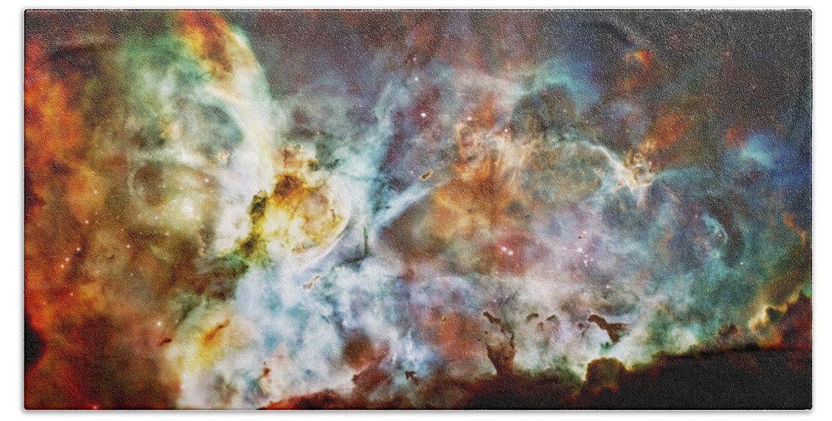 Universe Hand Towel featuring the photograph Star Birth in the Carina Nebula by Jennifer Rondinelli Reilly - Fine Art Photography