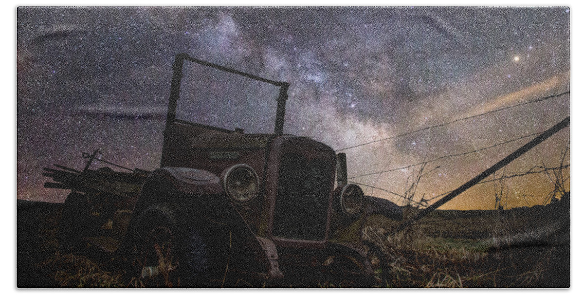 Stars Hand Towel featuring the digital art Stardust and Rust by Aaron J Groen