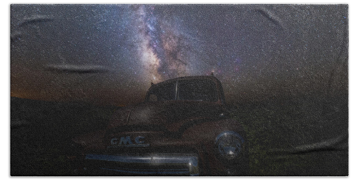 Stardust Hand Towel featuring the photograph Stardust and Rust GMC by Aaron J Groen