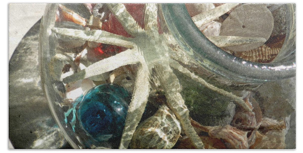 Seashore Hand Towel featuring the photograph Starfish in Jar by Deborah Ferree