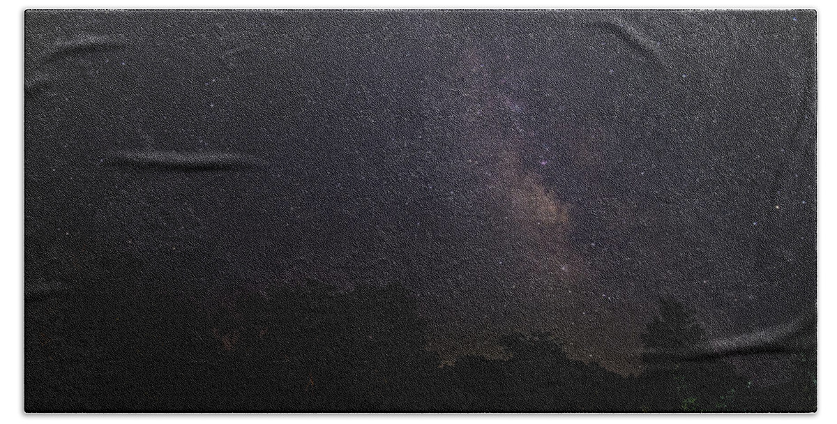 Night Hand Towel featuring the photograph Starry Night Milky Way by Stacy Abbott