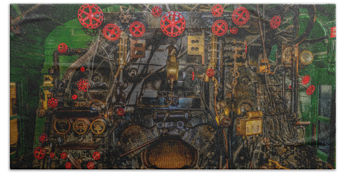 Steam Engine Bath Sheet featuring the photograph Steam Locamotive Controls by Paul Freidlund