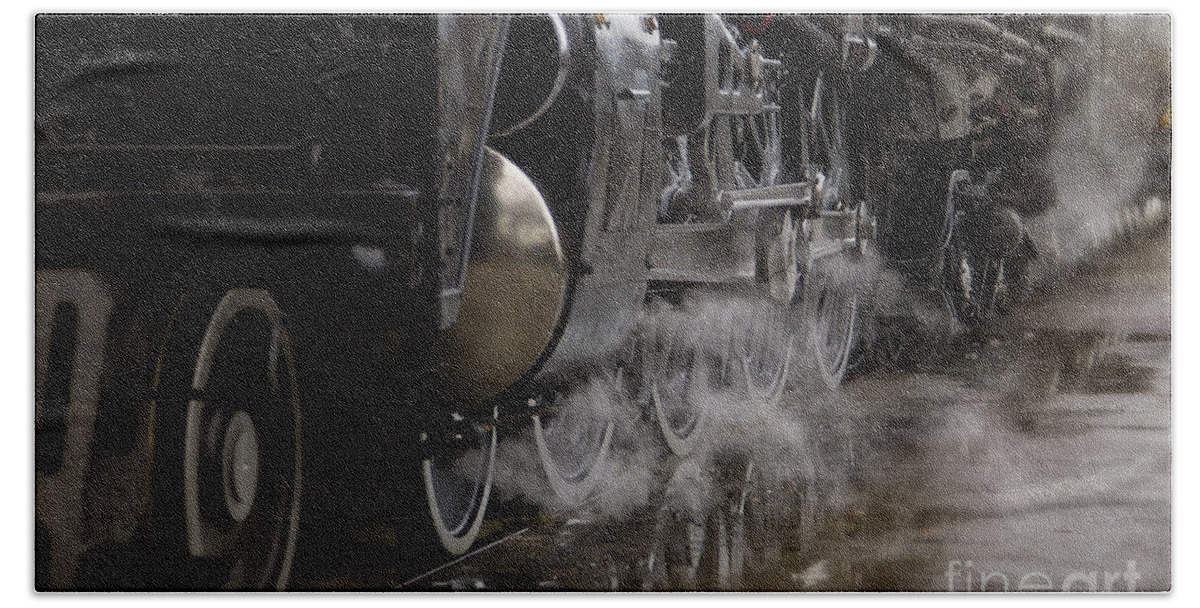 Train Bath Towel featuring the photograph Steam Wheels by Dennis Hedberg