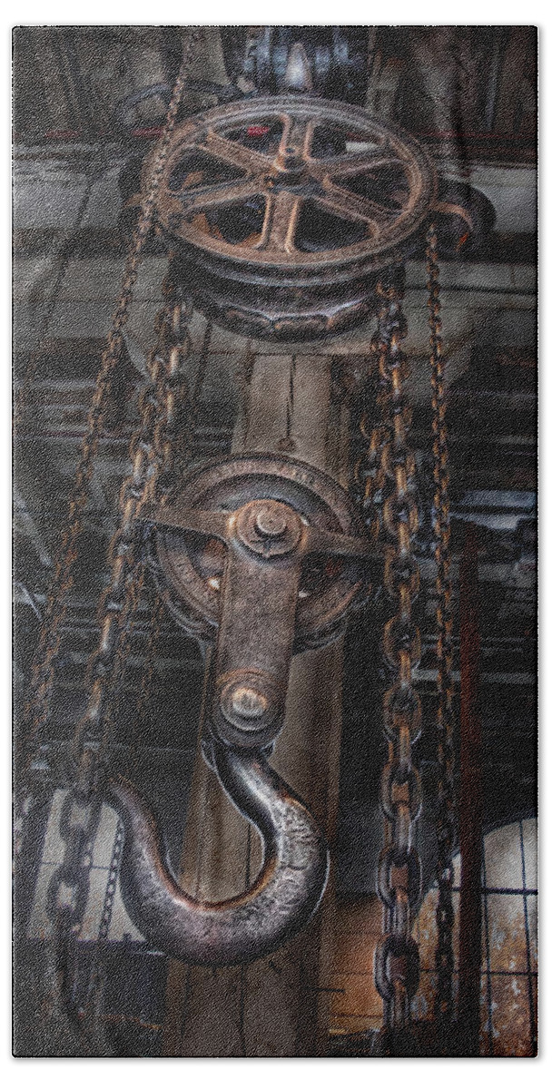 Hdr Bath Towel featuring the photograph Steampunk - Industrial Strength by Mike Savad