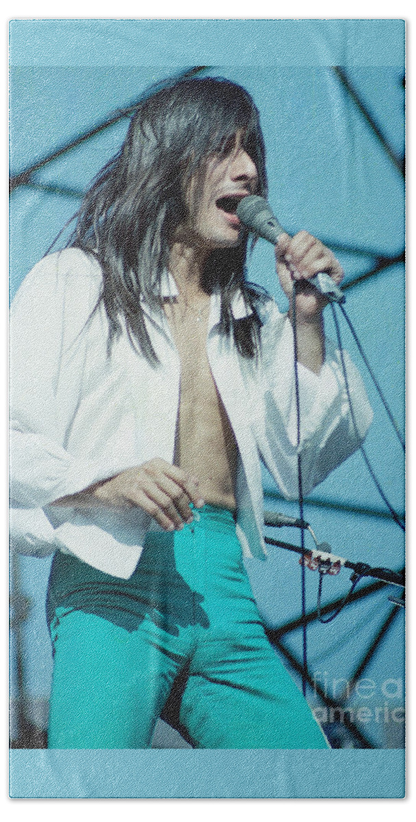 Concert Photos For Sale Bath Towel featuring the photograph Steve Perry of Journey at Day on the Green - July 1980 by Daniel Larsen