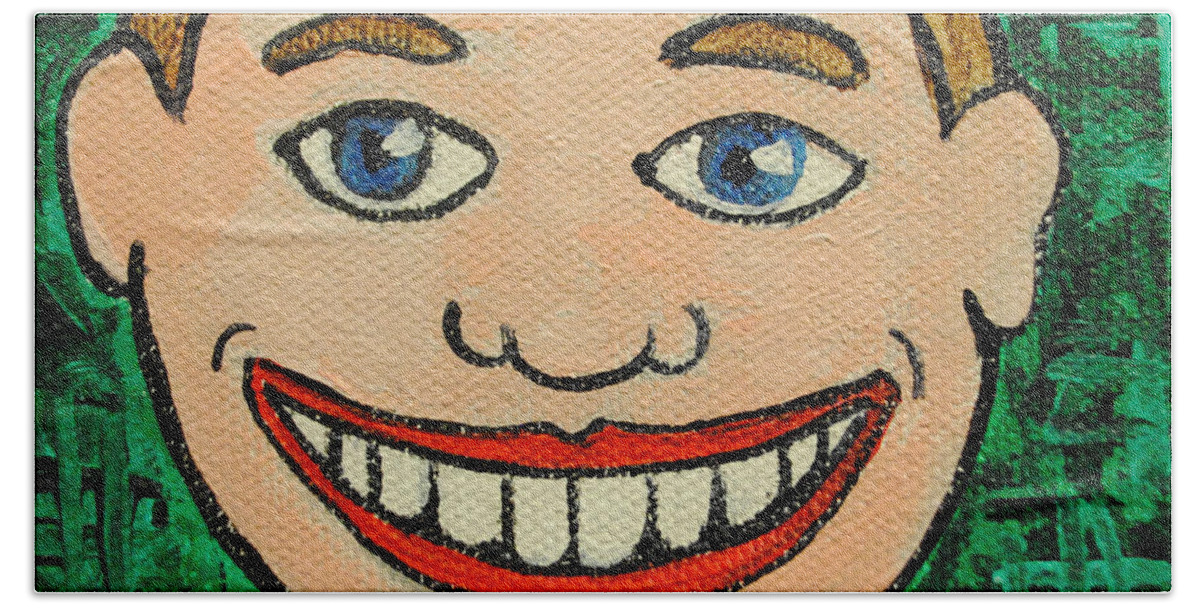 Asbury Park Bath Towel featuring the painting Still Smiling by Patricia Arroyo
