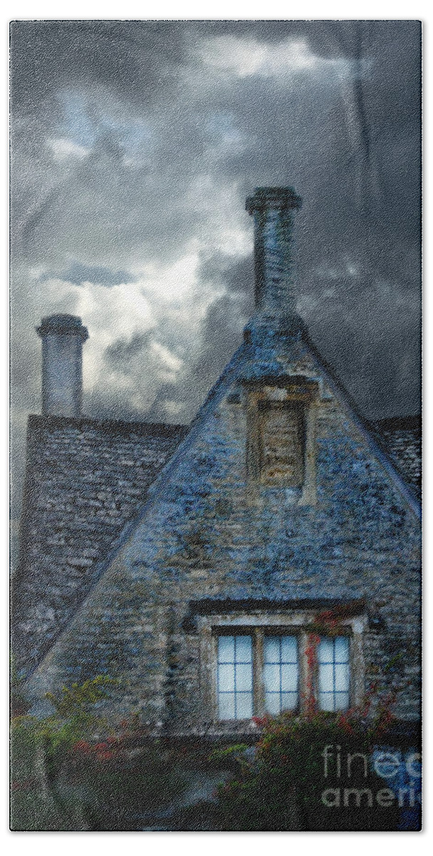 House Bath Towel featuring the photograph Stone Cottage in a Storm by Jill Battaglia
