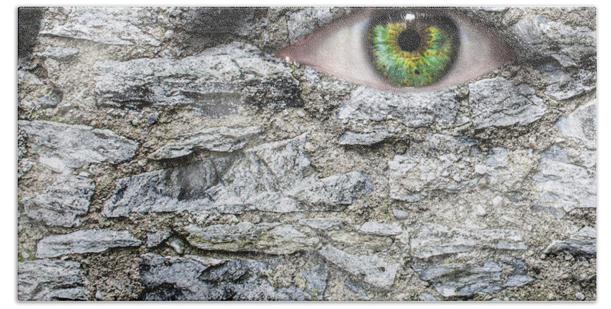 Eye Hand Towel featuring the photograph Stone Face by Semmick Photo