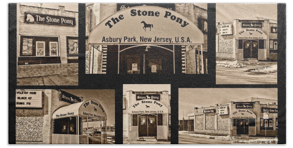 Paul Ward Hand Towel featuring the photograph Stone Pony Montage by Paul Ward