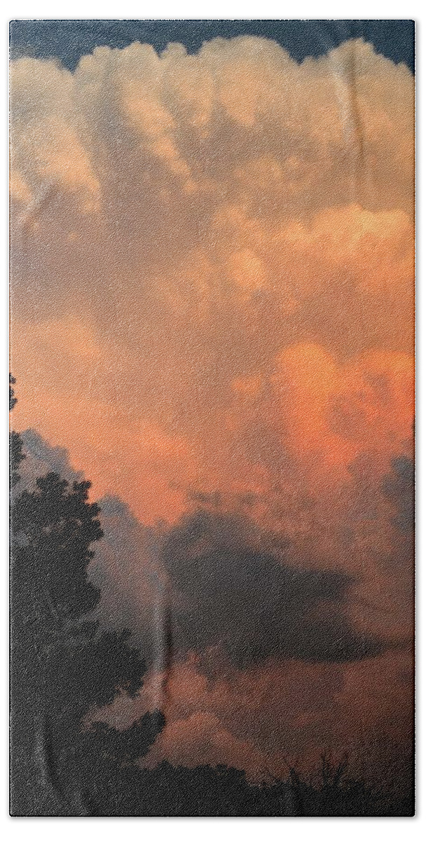 Cloud Bath Towel featuring the photograph Storm At Sundown by Deena Stoddard