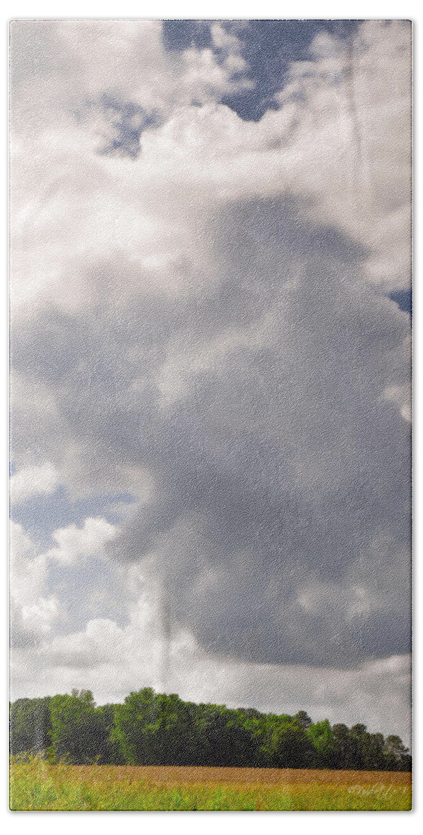 Wright Bath Sheet featuring the photograph Storm Cloud Over Wake County by Paulette B Wright