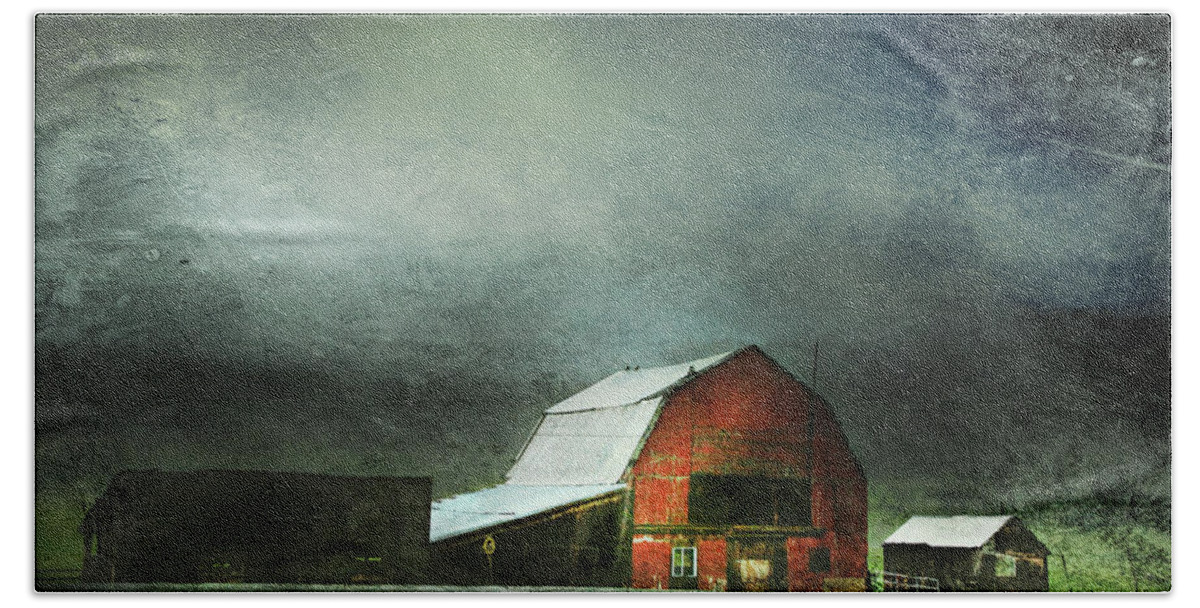 Red Barn Bath Towel featuring the photograph Storm by Theresa Tahara