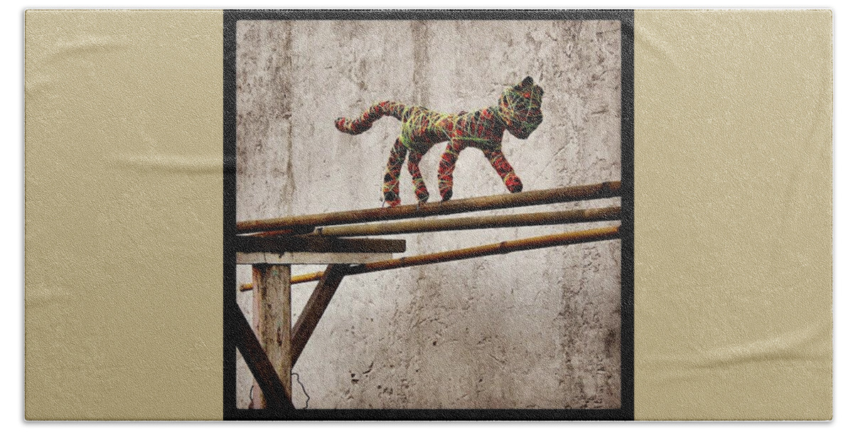  Hand Towel featuring the photograph Street Art Installation by Lorelle Phoenix