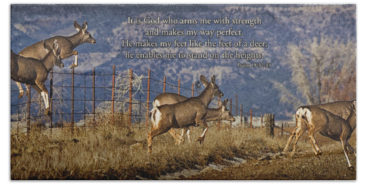 Deer Bath Towel featuring the photograph Strength by Priscilla Burgers