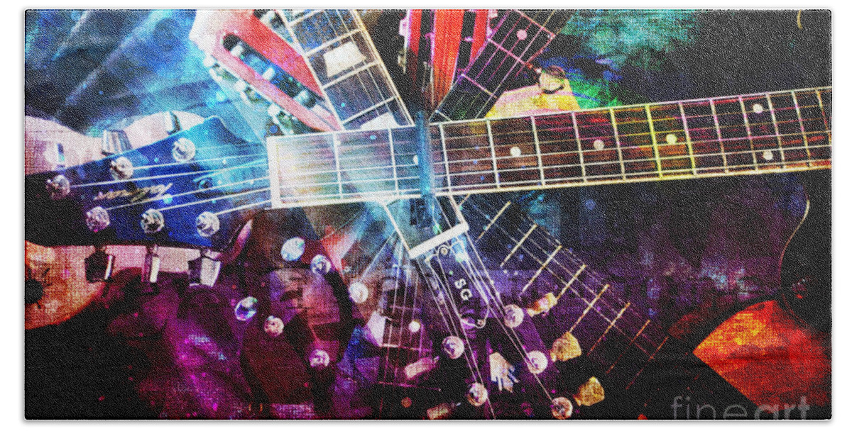 Guitar Hand Towel featuring the photograph Strings Attached by Randi Grace Nilsberg