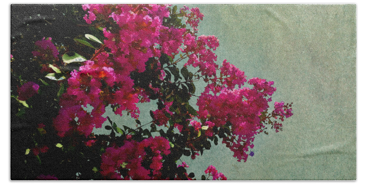 Nature Hand Towel featuring the photograph Summer Crape Myrtles by Paulette B Wright