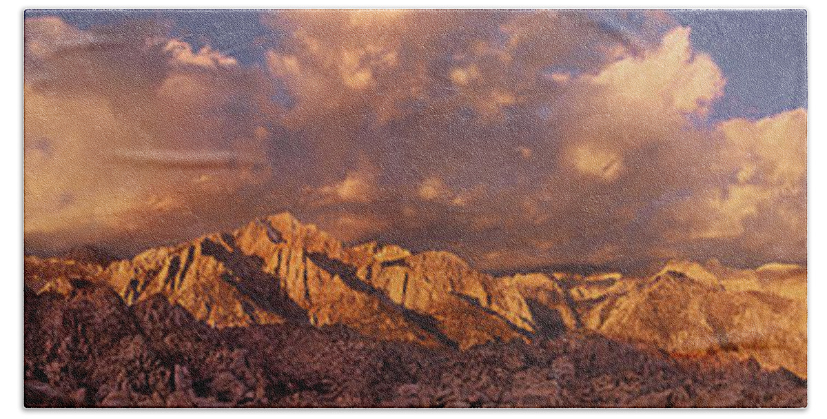 North America Hand Towel featuring the photograph Summer Storm Clouds Over the Eastern Sierras California by Dave Welling
