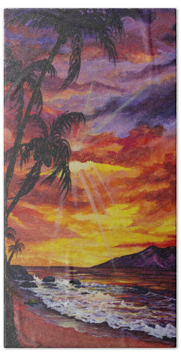 Landscape Bath Towel featuring the painting Sun Burst by Darice Machel McGuire