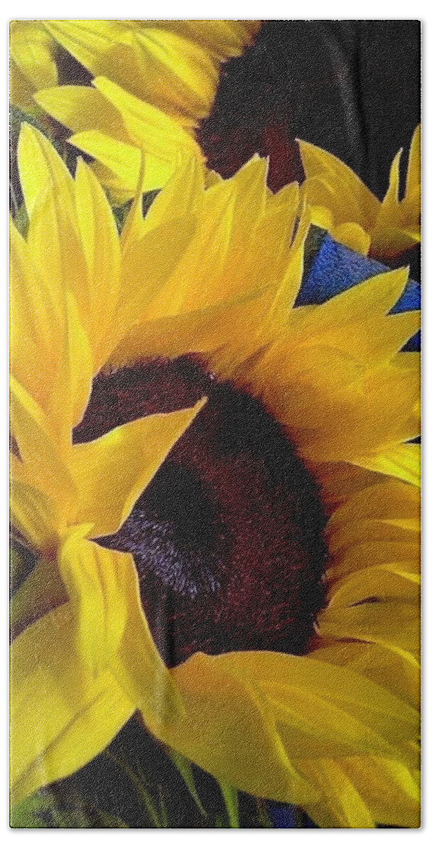 Nola Hand Towel featuring the photograph Sunflower Sunny Yellow In New Orleans Louisiana by Michael Hoard