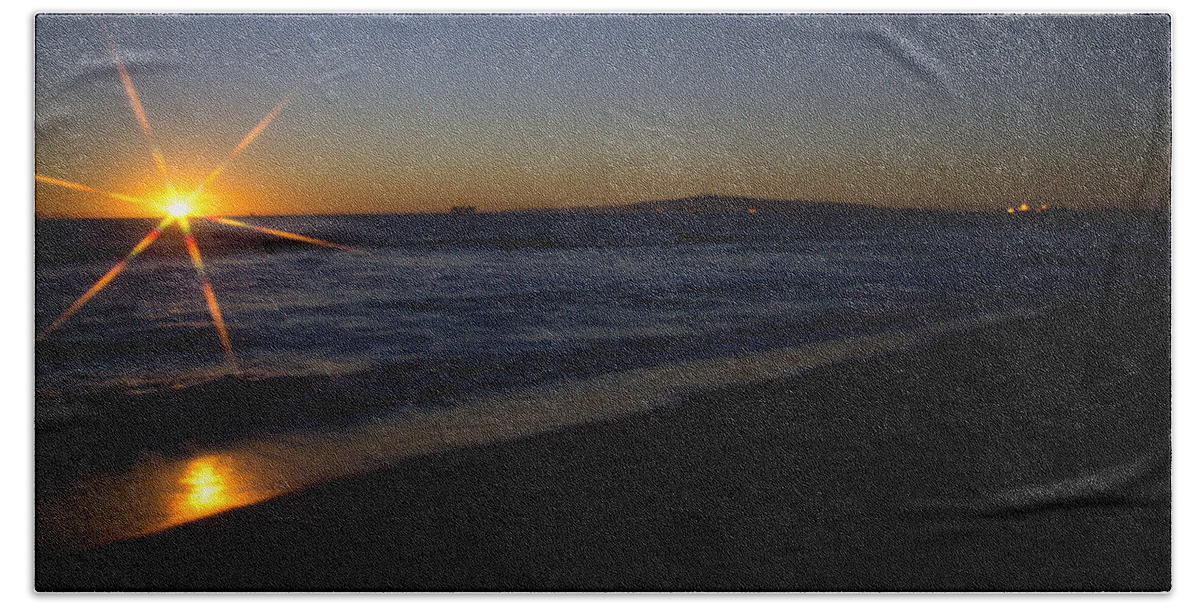 Background Bath Towel featuring the photograph Sunset Beach by Heidi Smith