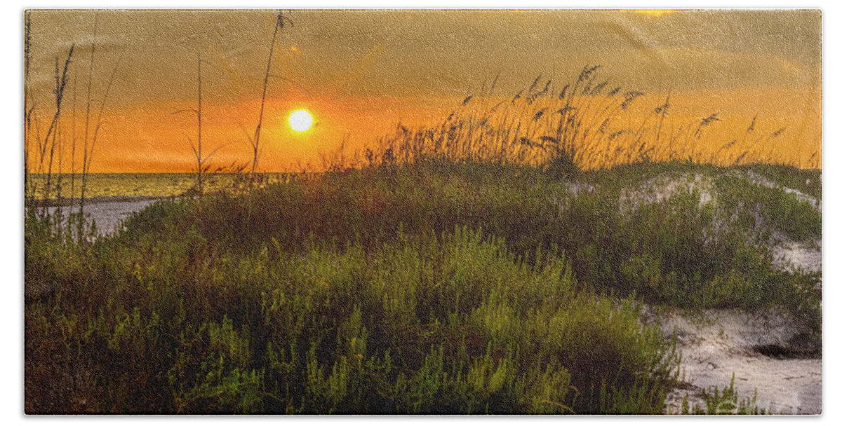 Sun Hand Towel featuring the photograph Sunset Dunes by Marvin Spates