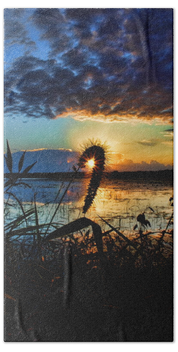 Sunset Hand Towel featuring the photograph Sunset over the Refuge by Dale Kauzlaric