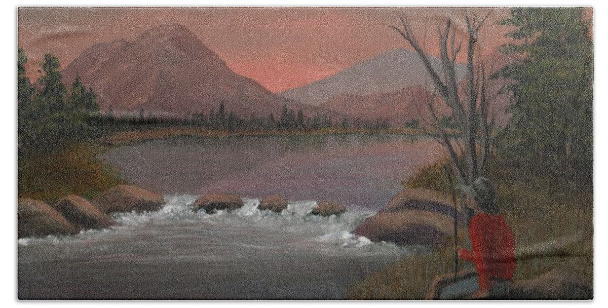 Sunset Hand Towel featuring the painting Sunset Serenade by Sheri Keith