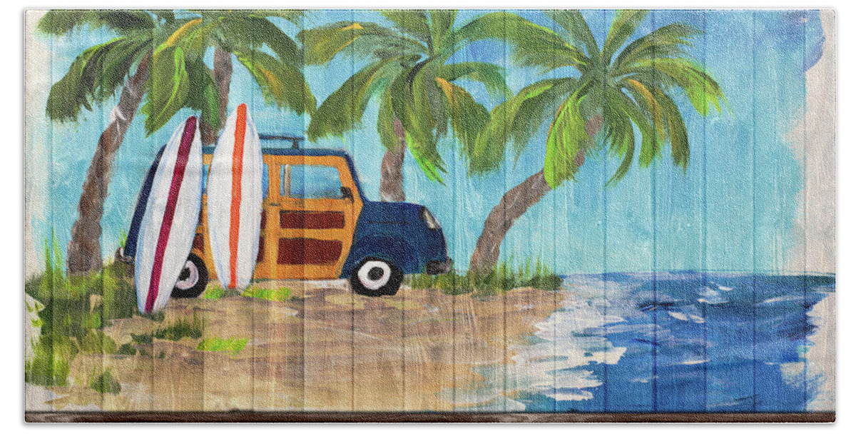 Surf Hand Towel featuring the digital art Surf Boards by Julie Derice