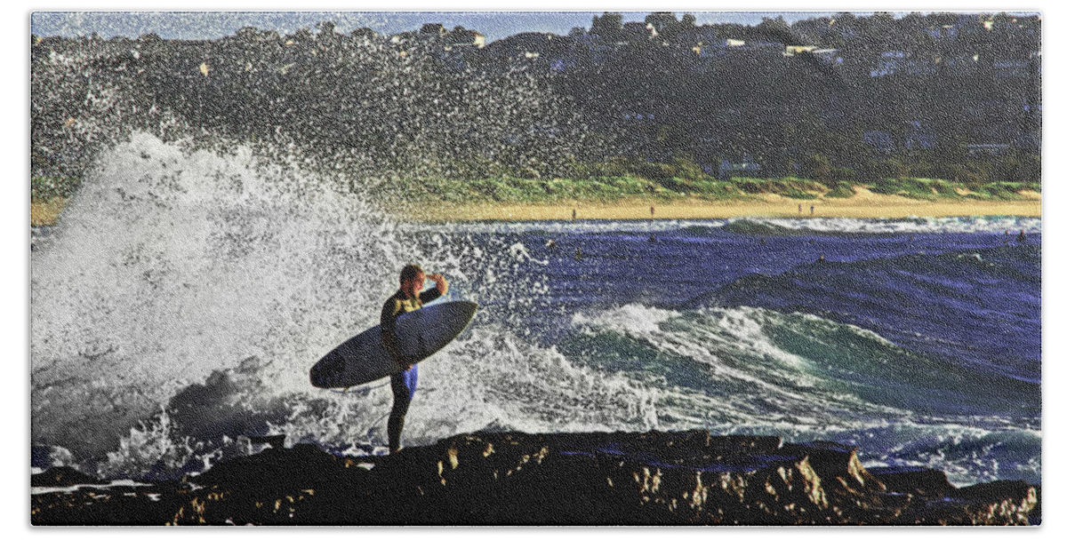 #surfer Bath Towel featuring the photograph Surfer by Miroslava Jurcik