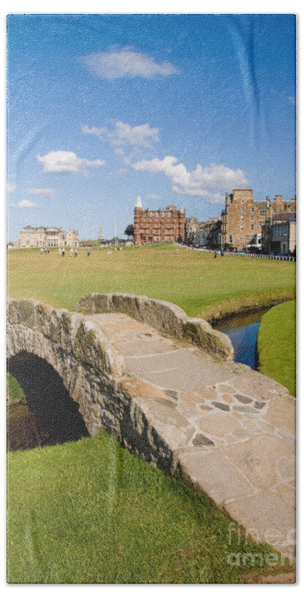 Golf Bath Sheet featuring the photograph Swilcan Bridge On The 18th Hole At St Andrews Old Golf Course Scotland by Unknown