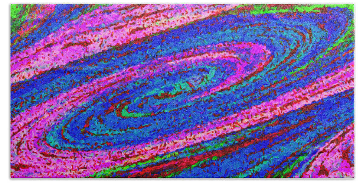 Swirl Bath Sheet featuring the painting Swirl 101 by Jeelan Clark