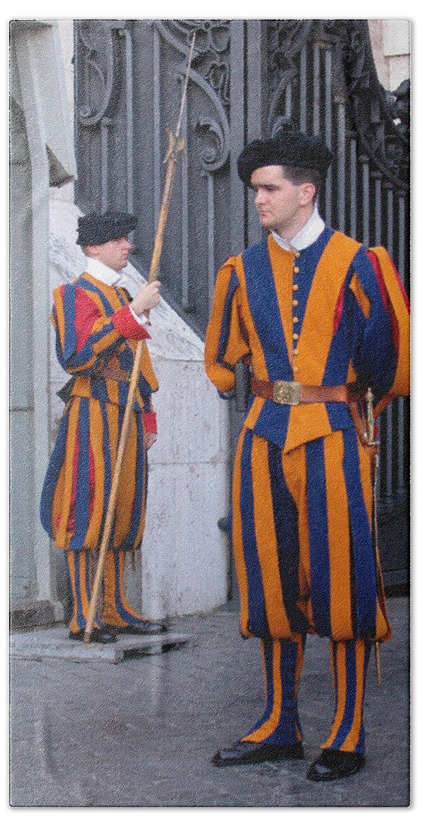 Swiss Guard Bath Towel featuring the photograph Swiss Guard by Michael Kirk