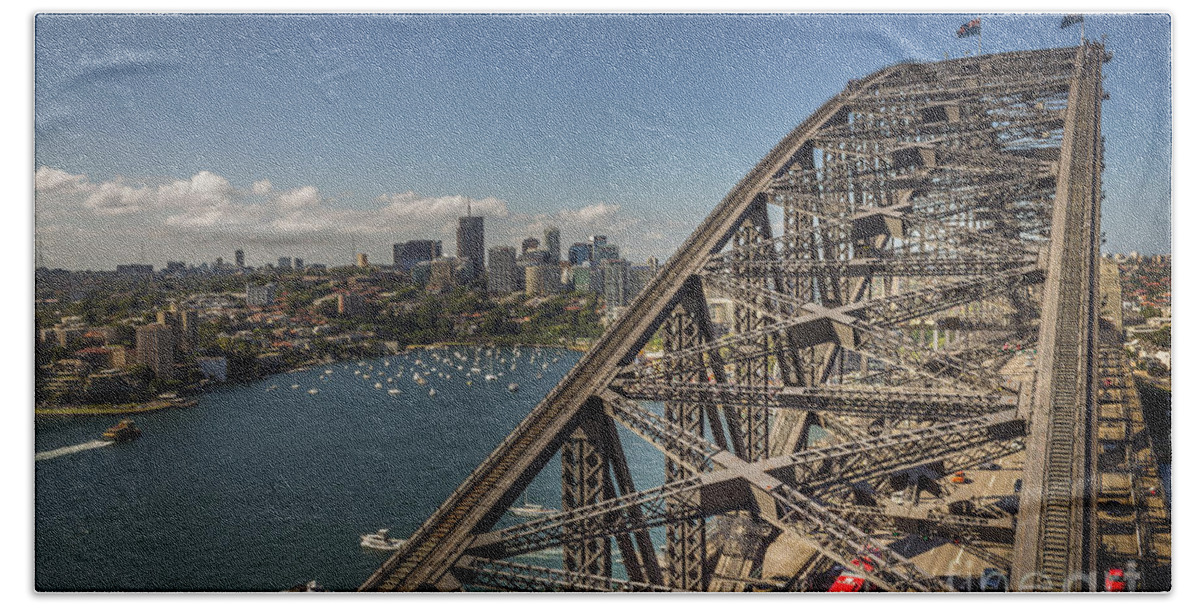 Architecture Hand Towel featuring the photograph Sydney Harbour Bridge by Jola Martysz